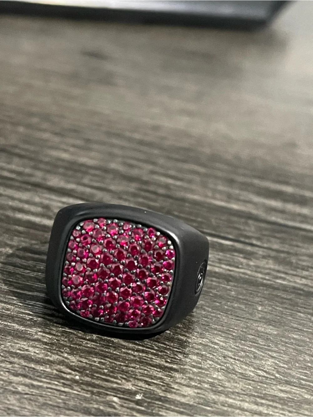 David Yurman Rubies Black Titanium Ring size 9.5
